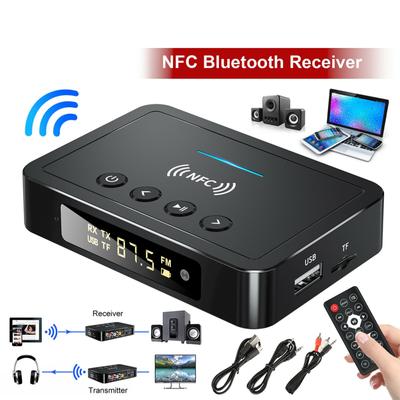 Nfc беспроводной передатчик-приемник автомобильный Bluetooth-совместимый адаптер 5.0 M6 FM аудиоадаптер 3-в-1