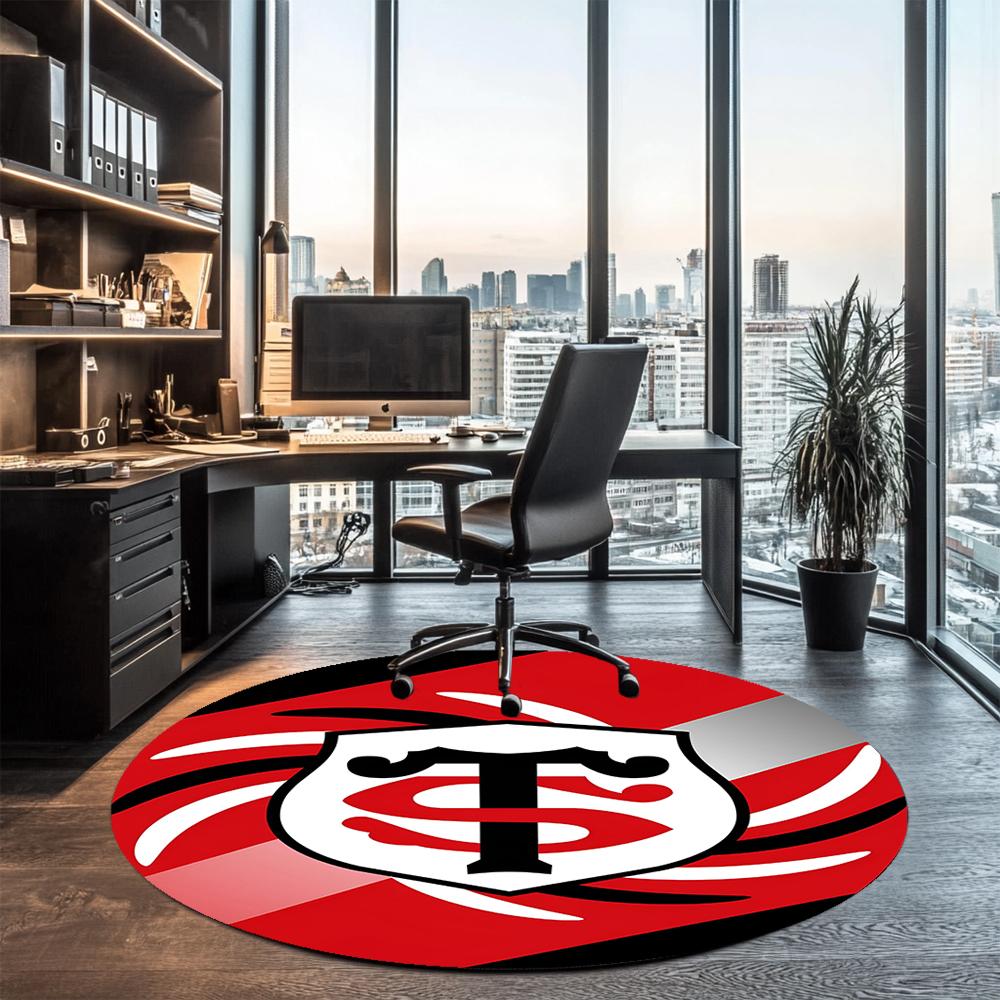 Stade Toulousain Printed Round Rug Carpet Chair Rug Area Rug Entryway Doormats,for Office Chair Living Room Bedroom Kitchen Room.