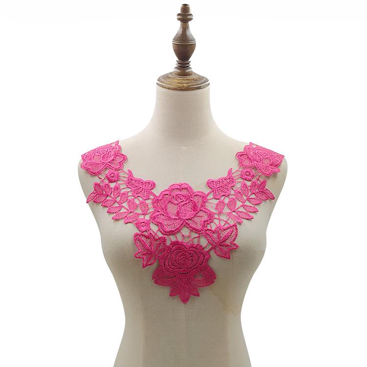 Водорастворимый вышитый кружевной воротник - 3D-аксессуар из полого полиэстерового шелка своими руками