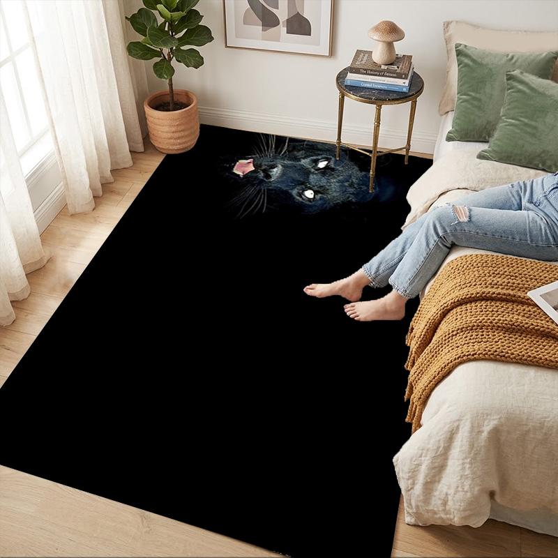 Black Cat Living Room Nonslip Area Rug Soft Carpet For Bedroom Game Playroom Sofa Office Home Decor Doormat Christmas Gift C930841