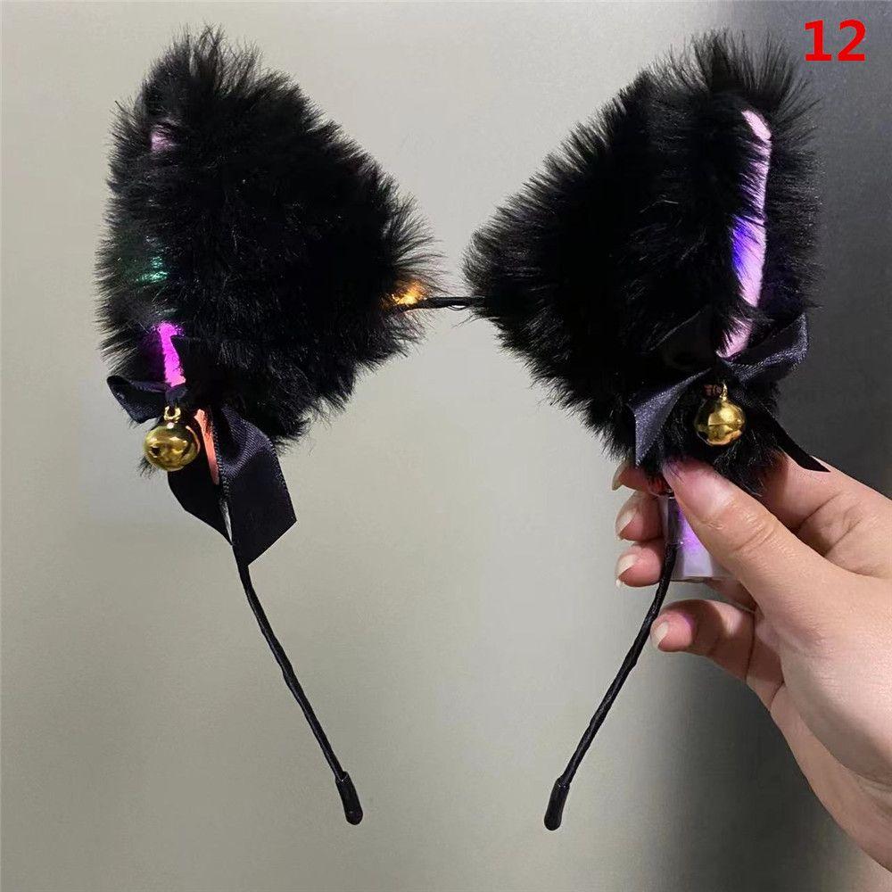 With LED Light Masquerade Cat Ear Headband Cosplay Headwear Fancy Dress Hairband Hair Accessories