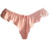 VATEIS Panties with Cute and Sexy Night Shorts with Plus Underwear Women's T-Back Ruffles, Ribbons, Sizes, Women's (Pink)