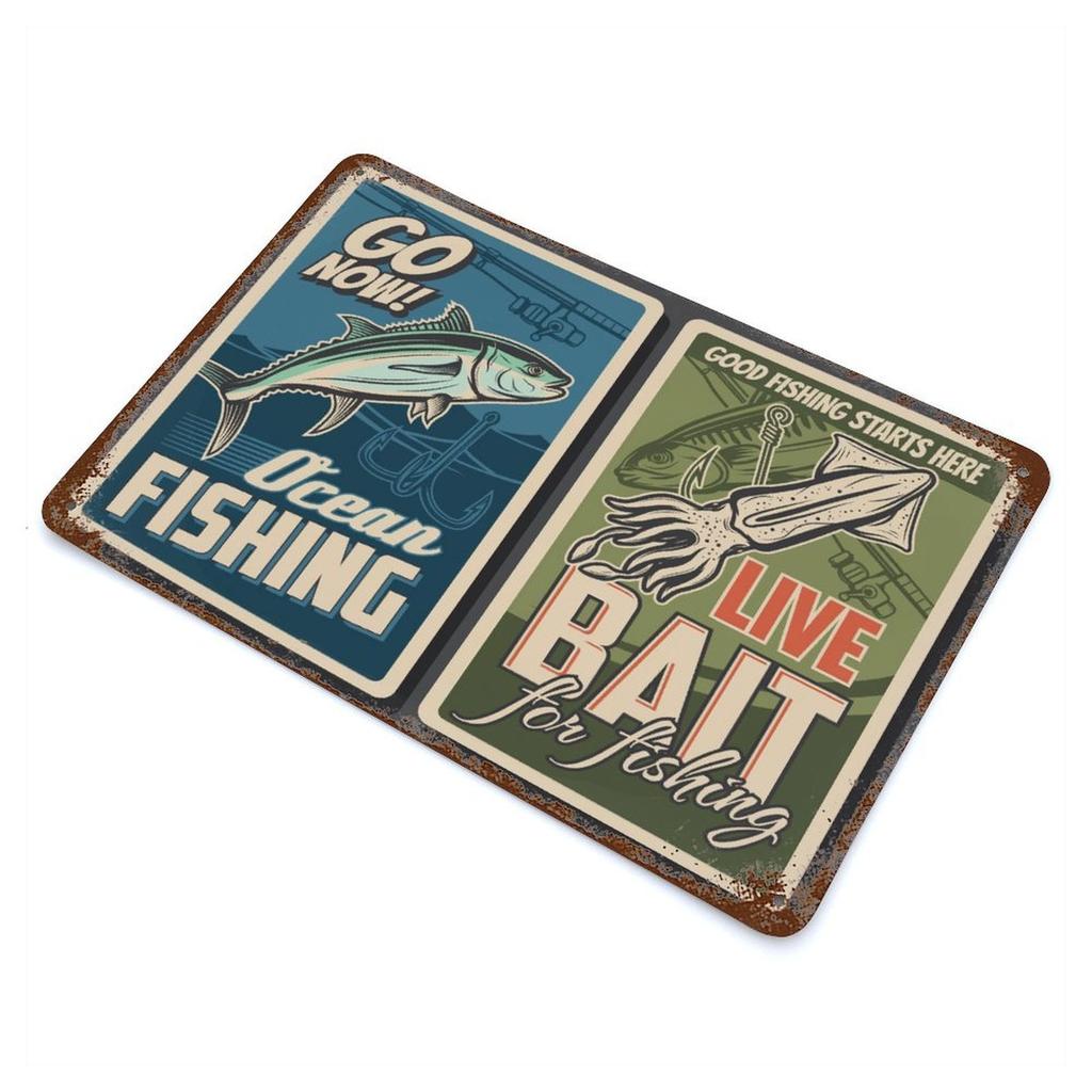 1-Pack rust-finish wall signboard, 20×30cm and 30×40cm, vintage metal decoration for café, garage or family room