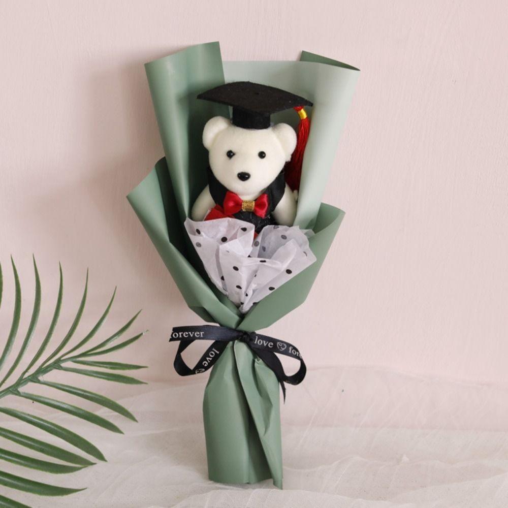 Cartoon Graduation Bear Plush Toy Stuffed Simulated Bear Doll Bouquet  Girlfriends