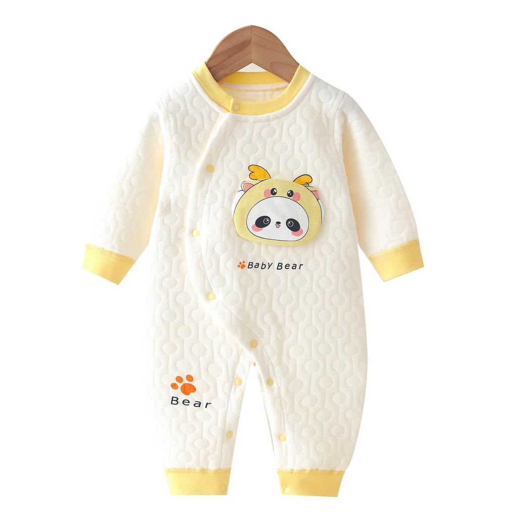 Thickened Baby Split-Leg Romper: Boys & Girls Crawling Onesie for Spring, Autumn, Winter