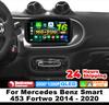Автомагнитола Android 16 Для Mercedes Benz Smart 453 Fortwo 2014 - 2020 Мультимедиа DSP QLED Навигация Беспроводной Carplay Авто Стерео