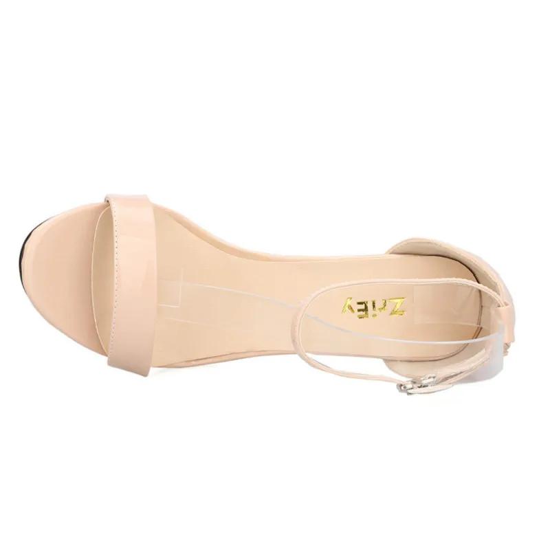 Женские сексуальные туфли-лодочки Летние босоножки на низком каблуке 5 см с ремешком на щиколотке Открытые носки Сексуальные туфли на высоком каблуке Свадебные туфли для вечеринок Женские босоножки больших размеров