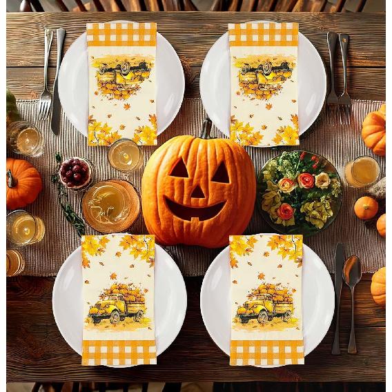 SietDESEO 25 Pieces 3-ply Thanksgiving Dinner Napk 13 x 15.7 Inch Guest Bathroom Napk Disposable Hand Towels for Bathroom Kitchen Fall Party