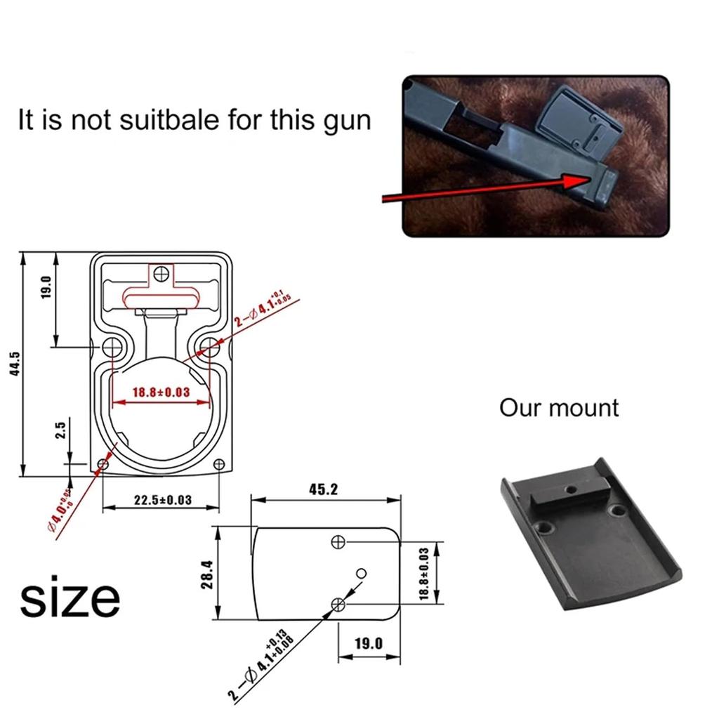 Коллиматорный прицел Trijicon RMR-типа с боковым управлением, красная точка, черный [Параллельный импорт]