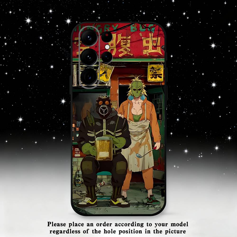 Anime D-Dorohedoro Retro Phone Case For Samsung S25,S24 Ultra,S20,S30 plus,S22 plus,S23,S30 Ultra 5G Silicone Black Shell