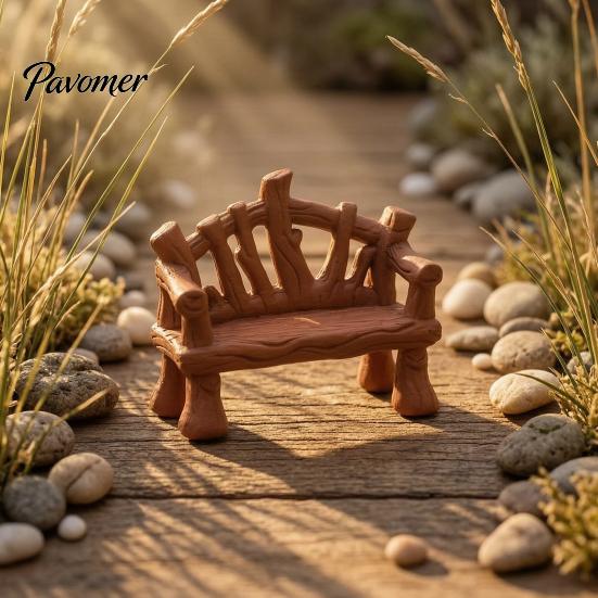 Компактные элементы диорамы 3D-печатная мини-скамейка из веток для мебели кукольного домика, Декорации для ландшафта из веток и мха в деревенском стиле, Форма, Орнамент для микро-ландшафта,