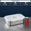 Глубокий контейнер для хранения продуктов из нержавеющей стали с крышкой из поликарбоната