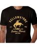 Yellowstone Dutton Ranch Graphic Cotton T-Shirt Crew Neck for Unisex Adults Casual Weekend & Outdoor Activities