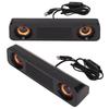 TV Soundbar USB Powered Plug HiFi Stereo Subwoofer TV Speaker Long Speaker for TV Desktop Computer 3.5mm