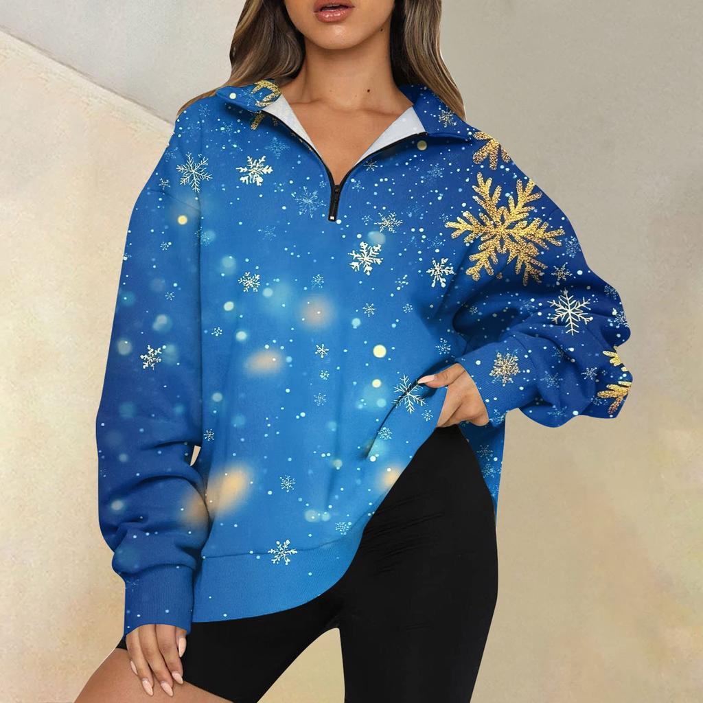 Женская повседневная мода с длинным рукавом и принтом, свободный свитшот на молнии