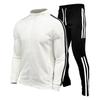 Autumn Winter Tracksuit Men Zip UP White Black Blue 2 Piece Sets Mens Outfits Suit Men Fleece Sport Hoodie Sweatpants Two Piece Sets