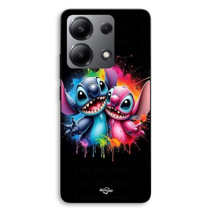 Coque Pour Xiaomi Redmi Note 13 4G Stitch Angel peinture coloré Maniacase