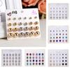 12Pair/Set Mixing Zircon Round Stud Earrings Women Girls Ear Accessories