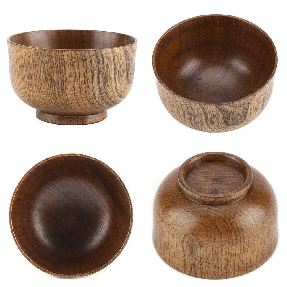 Household Tools Fruit Handmade Children Rice Bowls Natural Wood Wooden Bowl Japanese Style