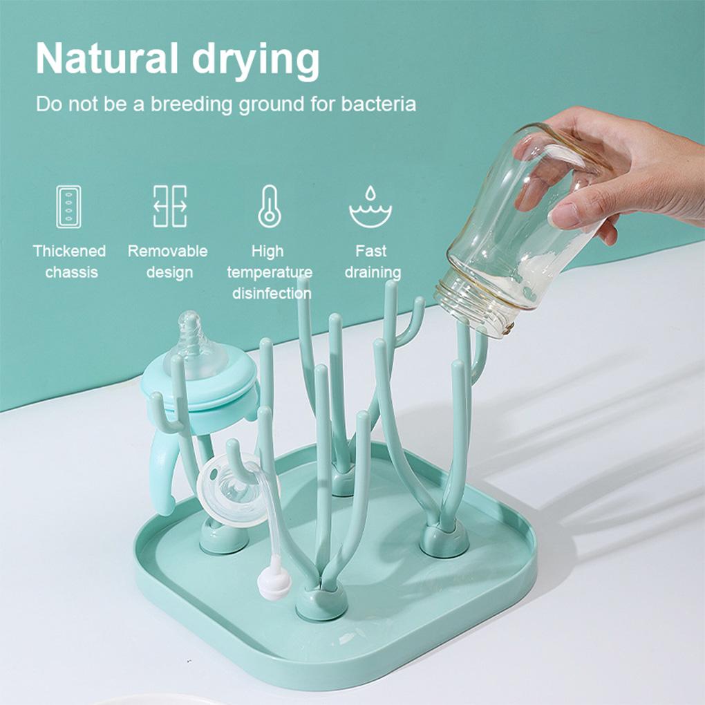 Newborn Bottles Dry Rack PP Cleaning Detachable Drying Racks Dust-proof Storage Dryer Stand for Countertop Travelling