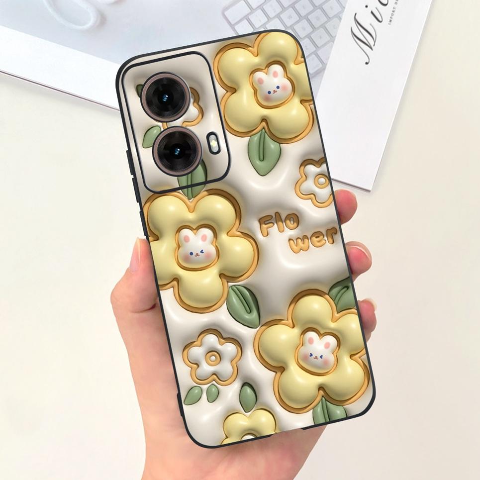 For Motorola Moto G85 Funda Coque 2025 Women New Fashion Pattern Soft Luxury Liquid Silicone Bumper Shell Slim Phone Case Cover