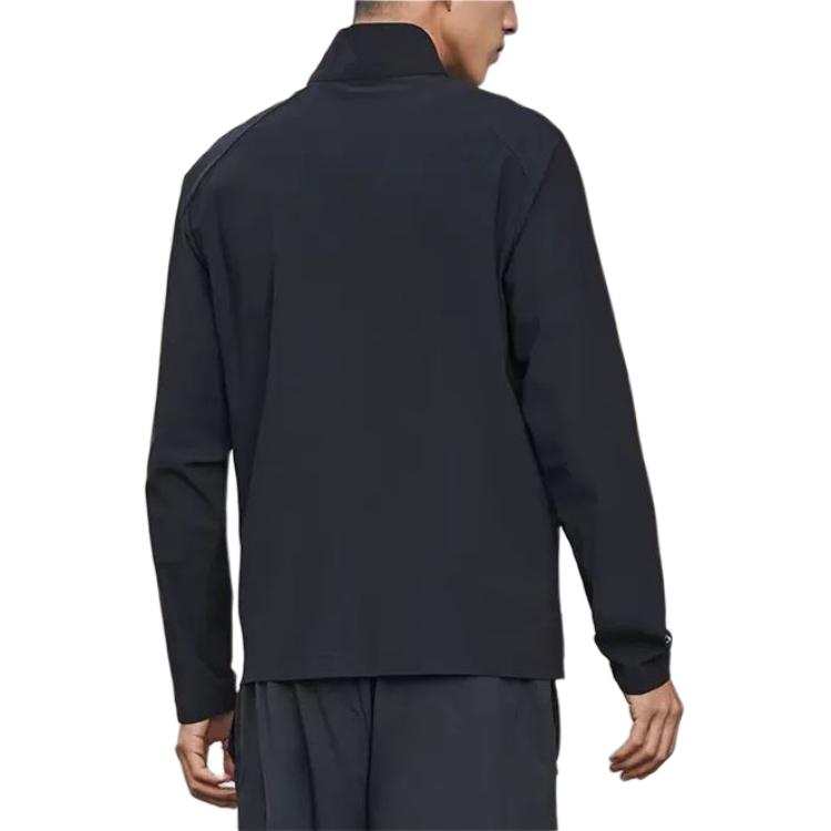 Mizuno Куртка мужская черная на молнии с воротником-стойкой, удобная, дышащая, с напечатанным логотипом K2CC21A7-09