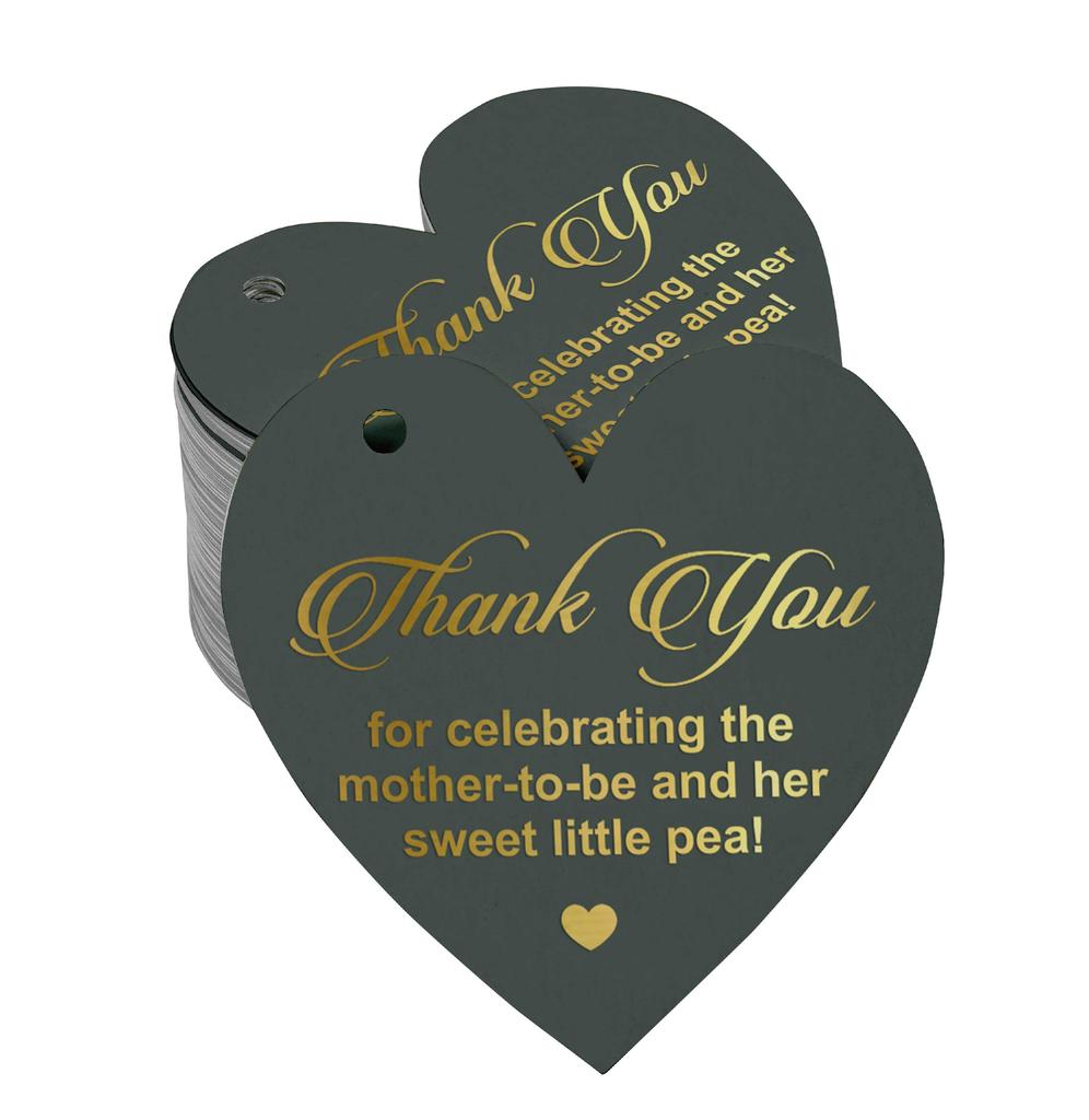 Inkdotpot 100 шт. в упаковке, спасибо за празднование дня рождения будущей мамы, бумажные бирки, поделки, настоящая серебряная фольга, подвеска