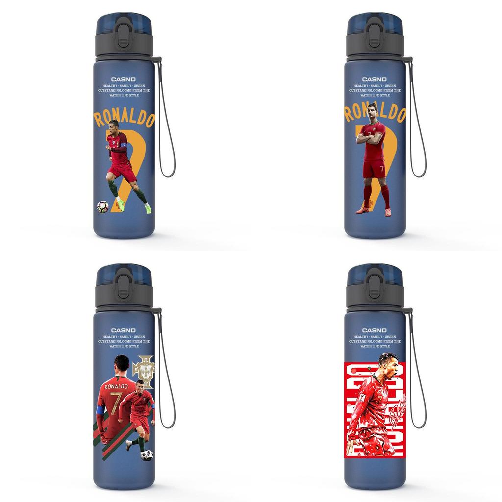 Футбольная бутылка для воды с нейлоновой ручкой для любителей спорта 560 мл материал ПК летнее путешествие