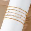 Bohemian Minimalist Multi-Layer Metal Chain Women's Bracelet Set