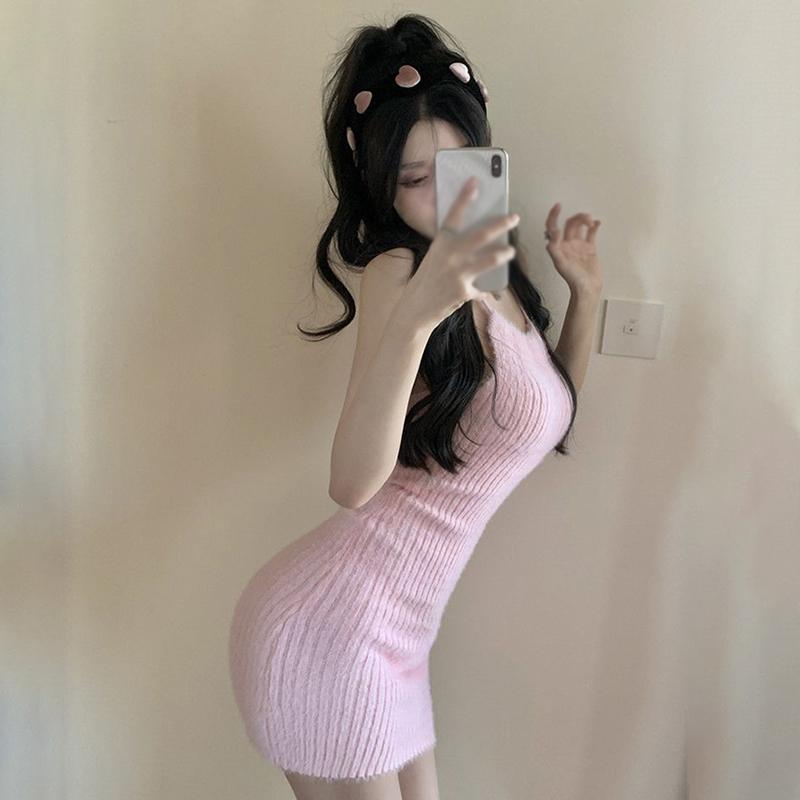 Полое облегающее мини-платье с открытой спиной и лямкой на шее, женское однотонное платье-футляр без рукавов для уличного клуба и вечеринки