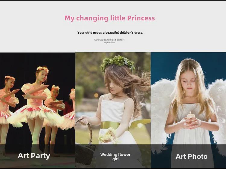 Платье принцессы на день рождения для девочек в западном стиле: Черно-белое свадебное платье для девочек-цветочниц для маленьких детей