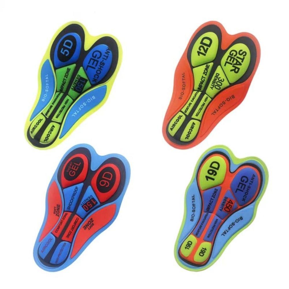 12D 19D 20D Men Cycling Gel Pad Shockproof Bicycle Seat Cushion Cycling Pants Pad Male Female