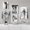 Black and White Sexy Woman Wall Art Modern Fashion Pictures for Bedroom Gorl Room Decor Painting No Frame