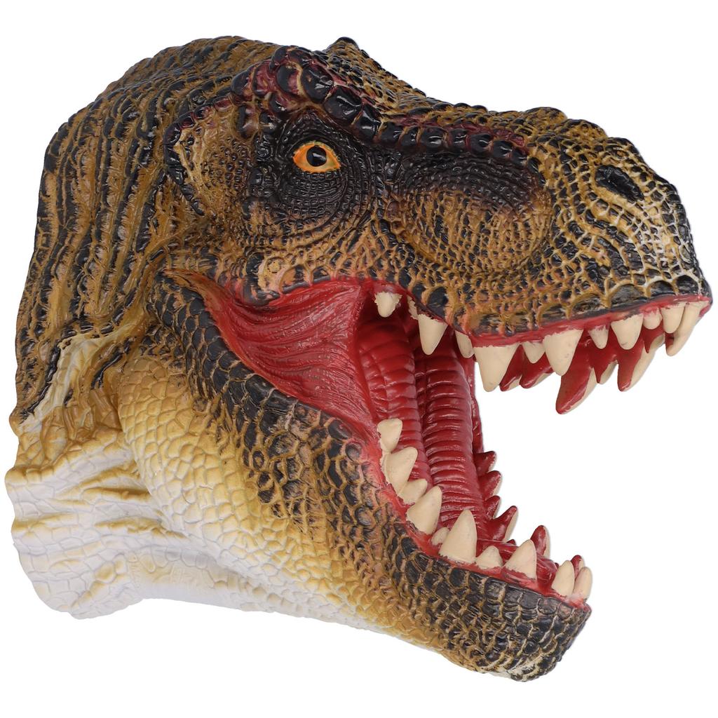 Dinosaur Puppet Rubber Portable Nontoxic Durable Wearable Hand Painted Craft Dinosaur Hand Puppet