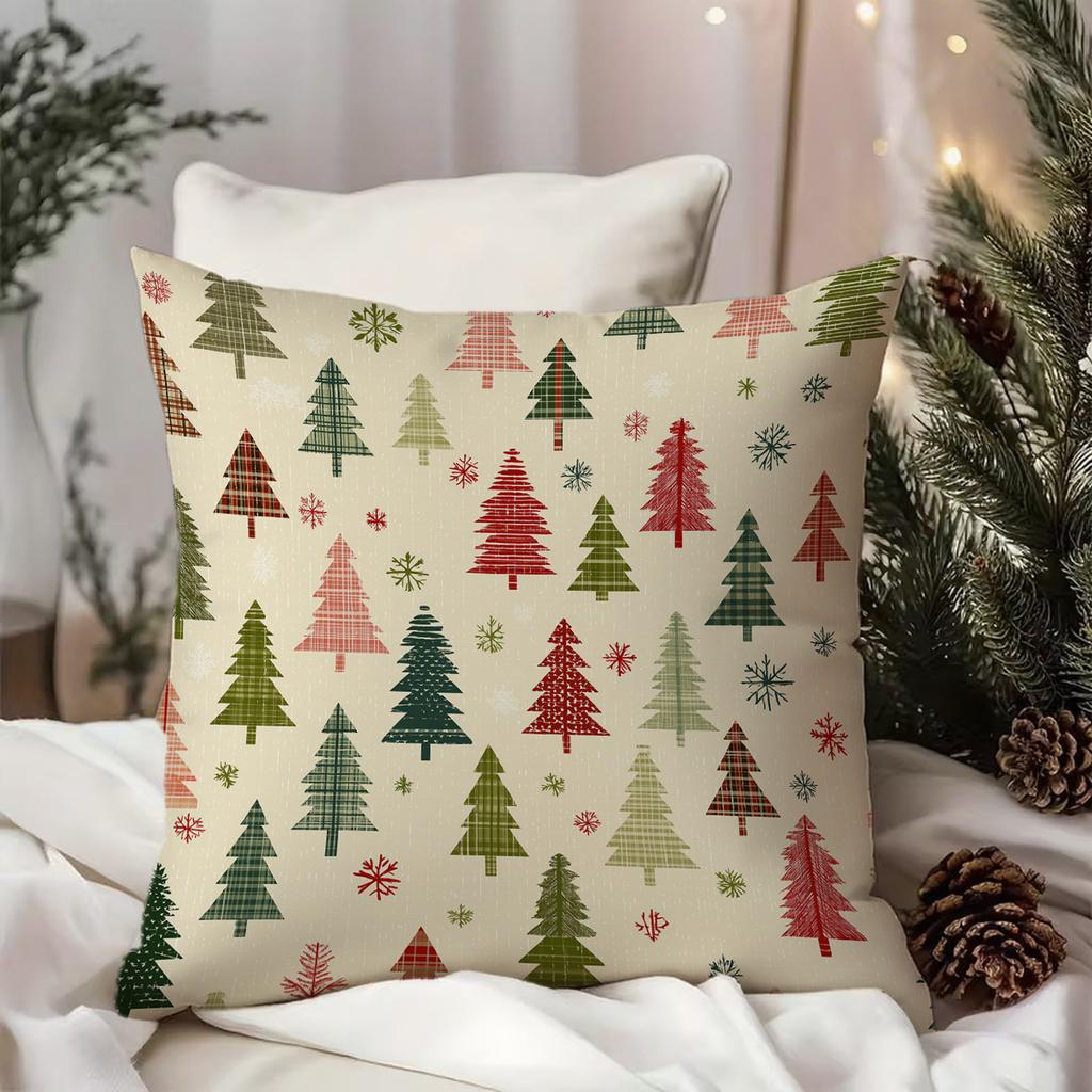 Наволочка с рисунком рождественской елкиПодходит для дивана, автомобиля, спальни, декоративная наволочка, наволочка