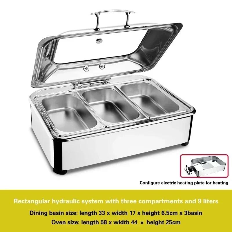 Электрическая изоляционная печь для гостиничного завтрака Плита для шведского стола с квадратной столешницей Гидравлическая плита для шведского стола из нержавеющей стали