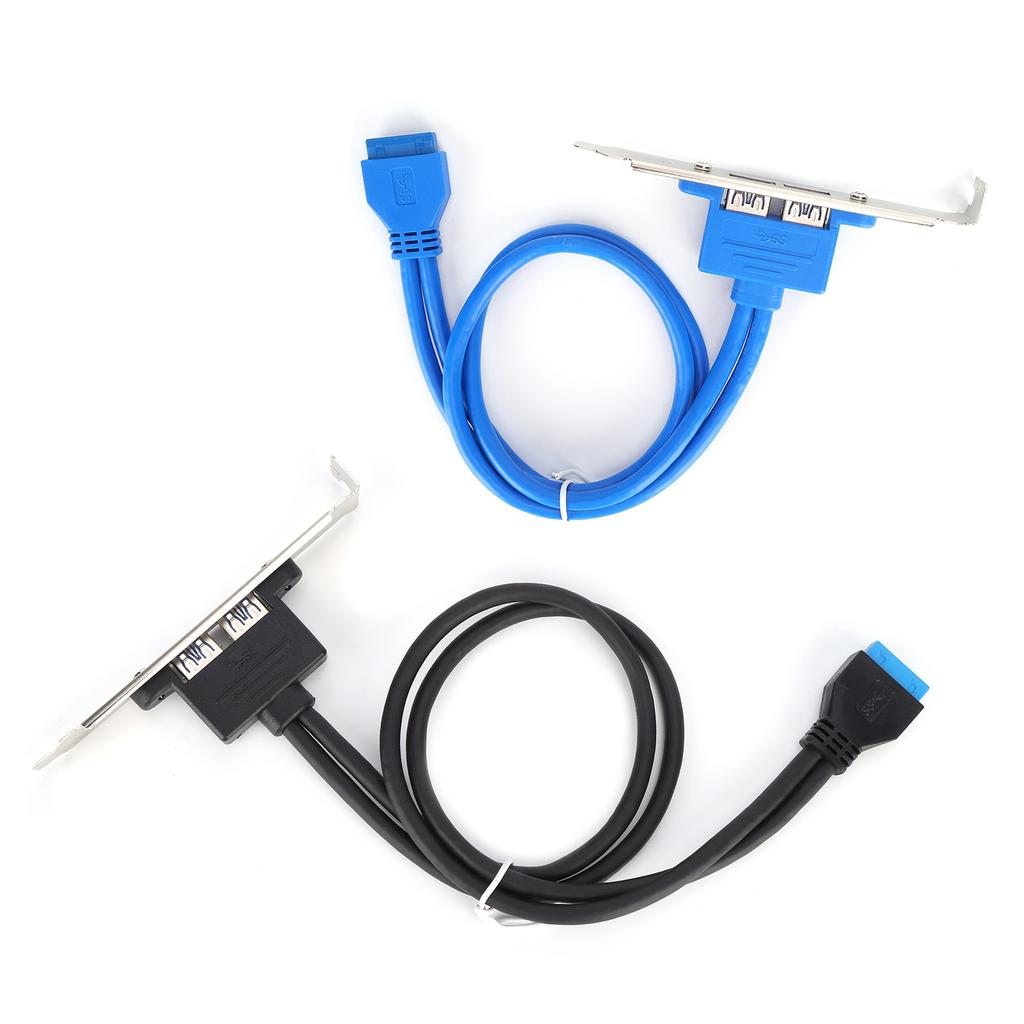 Двойной USB-кабель с перегородкой, материнская плата, 19-контактный порт, гнездовой удлинитель, кронштейн задней панели