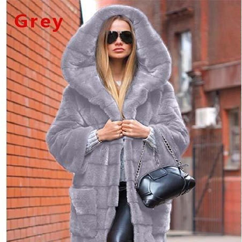 Faux Fur Coat Hooded Cotton Coat Thickened and Lengthened Wool Coat Women's Coat Windbreaker