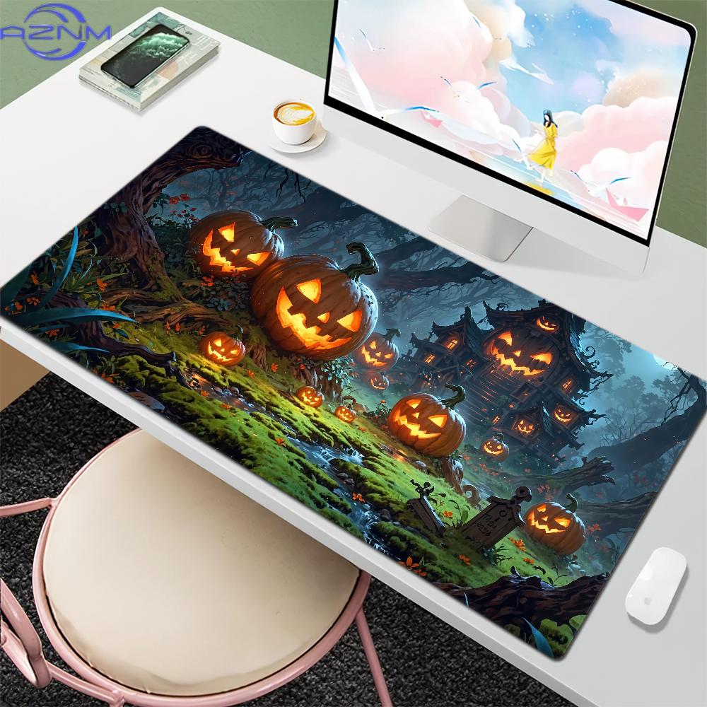 HHalloween Cute Pumpkin Mouse Pad Desk Mat Large NonSlip AntiFray Keyboard Ergonomic Office Rubber Pc Home Custom