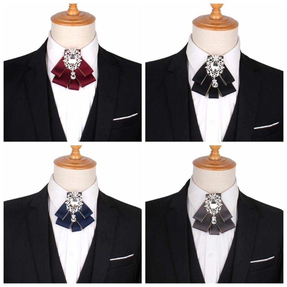 Alloy Bow Tie Gift Crystal Rhinestone Bowtie Luxulry Bowknot Brooches