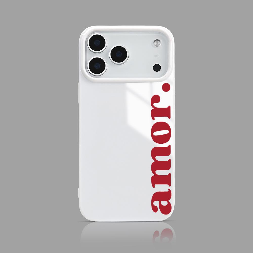 Белый чехол для телефона с красной буквой, подходит для iPhone 17 16 15 14 13 12 11 Pro/Max/Plus, противоударная задняя крышка