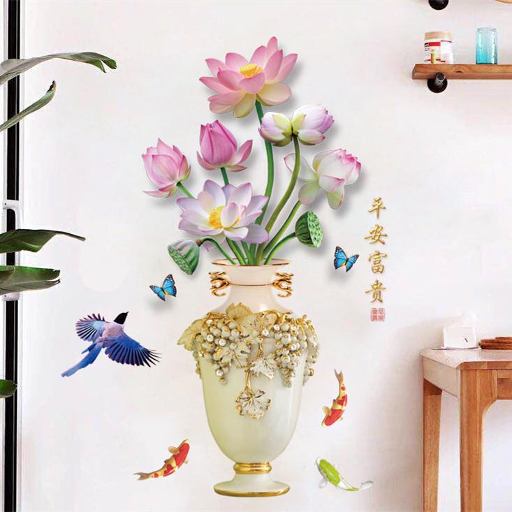 Цветочные наклейки Гостиная Стена Фон Наклейки На Стены Спальня Комната Стены Украшения Наклейки Обои Самоклеящиеся Наклейки