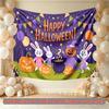 Spooky Pumpkin Halloween Party Backdrop, Polyester Banner for Wall Decor & Photo Props