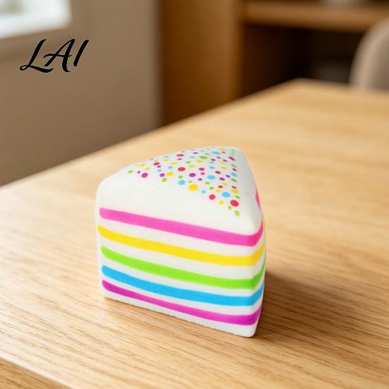 Soft Squeeze Toy Simulated Cake Anxiety Relief Slow Rising Rainbow Stress Reducer Portable Fake Food Decompression Tools TPR