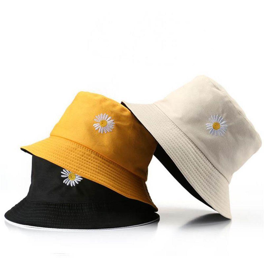 Spring Summer Portable Daisies Foldable Sun Hat Bucket Hat Fisherman Cap Beach Cap