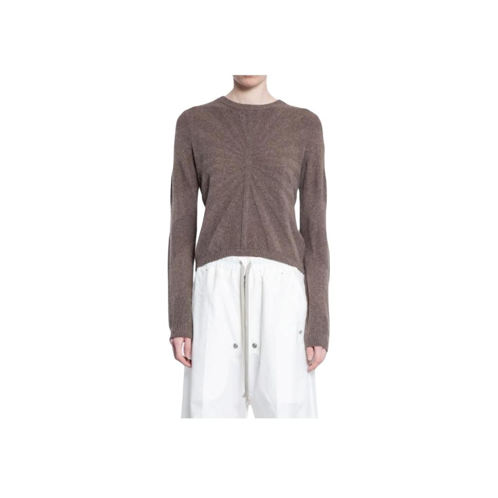 Moncler x Rick Owens Biker Round Neck Sweater Dust Women Tops Tan MU02D9C01-M4281-25X