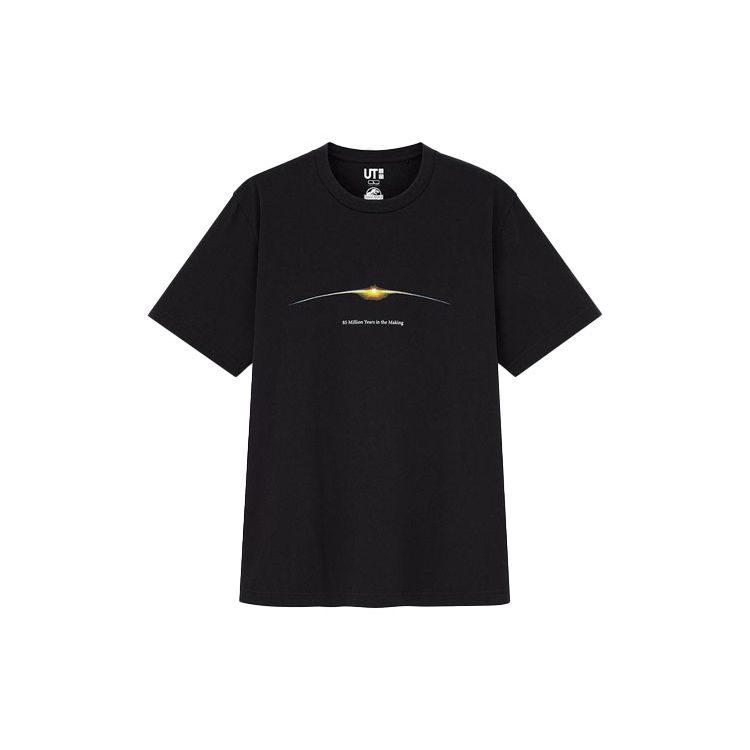 Uniqlo X JW Anderson Коллаборация Приталенная Удобная Футболка с Принтом Мужские Топы Черный 438052-09