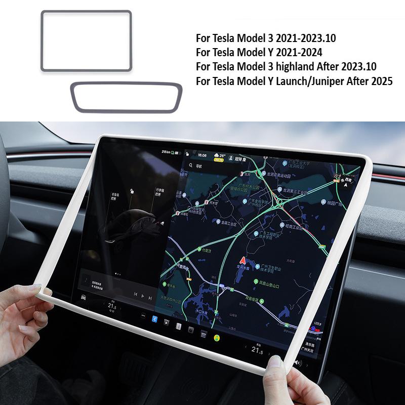 Silicone Rearview Mirror Protective Trim Cover Accessories Screen Frame Protector for Tesla Model Y Juniper/Model 3 Highland