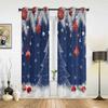 Blue Christmas Tree Christmas Ball Snowflake Print Curtains Bedroom Living Room Drapes Kitchen Window Curtain Home Decoration