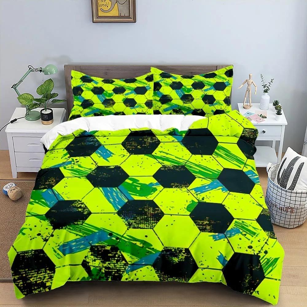 Cool Football Soccer 3D Bedding Set Duvet Cover Pillowcases Comforter Bed Linen Room Decor For Boys Gift Twin Queen King Size
